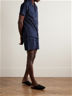 Derek Rose - Nelson 96 Camp-Collar Printed Cotton-Poplin Pyjama Set - Blue