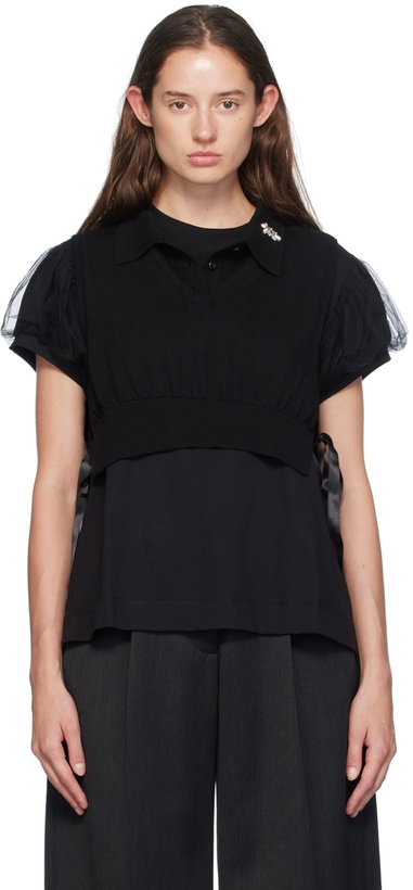 Photo: Simone Rocha Black Embellished Knit Vest