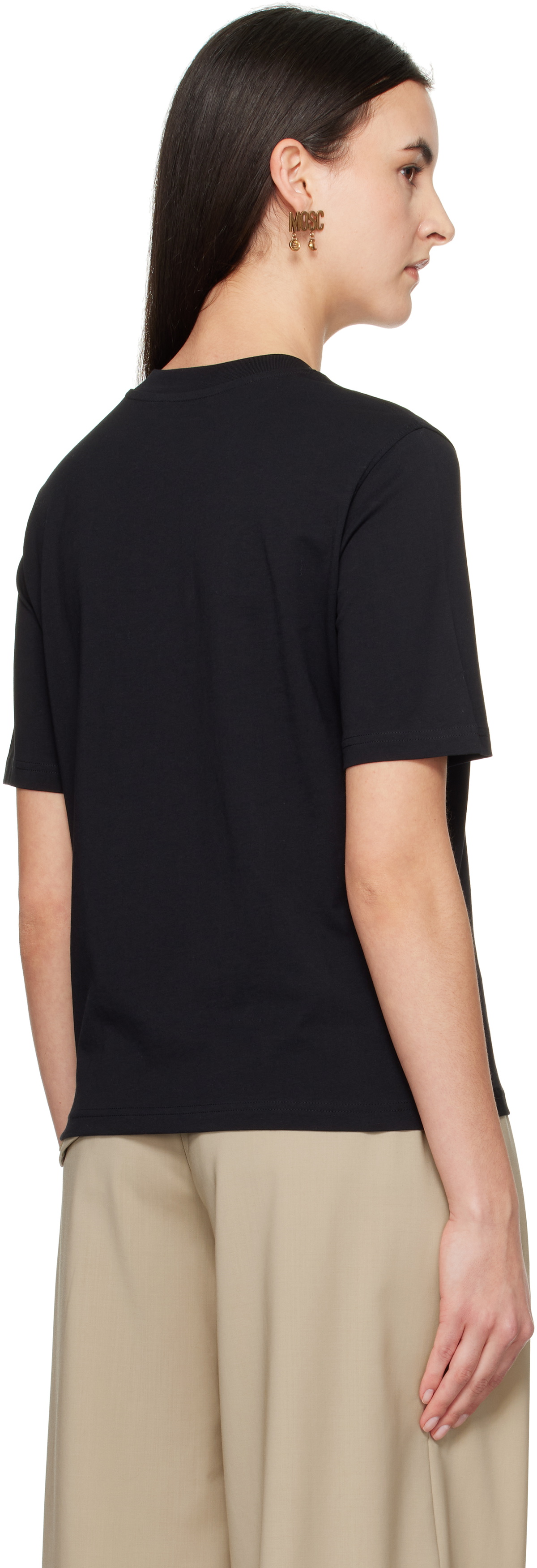 Moschino Black Eggs Print T-shirt