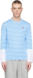 Comme des Garçons Play Blue Cotton Long Sleeve T-Shirt