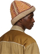 Nicholas Daley Burgundy & Orange Hand-Crochet Bucket Hat
