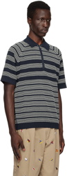 BEAMS PLUS Navy Jacquard Polo