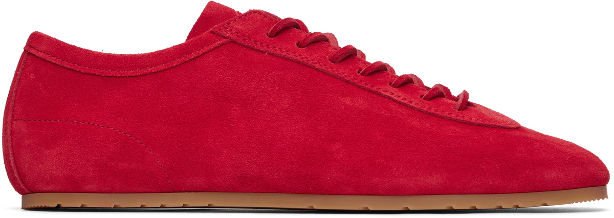Dries Van Noten Red Suede Sneakers