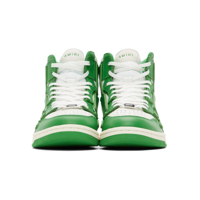 AMIRI Green and White Skel Top Hi Sneakers Amiri