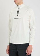 Malbon Performance Logo Half-zip Stretch-jersey top White