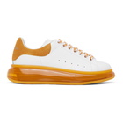 Alexander McQueen White and Orange Oversized Sneakers