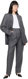 TOTEME Gray Double-Pleated Trousers