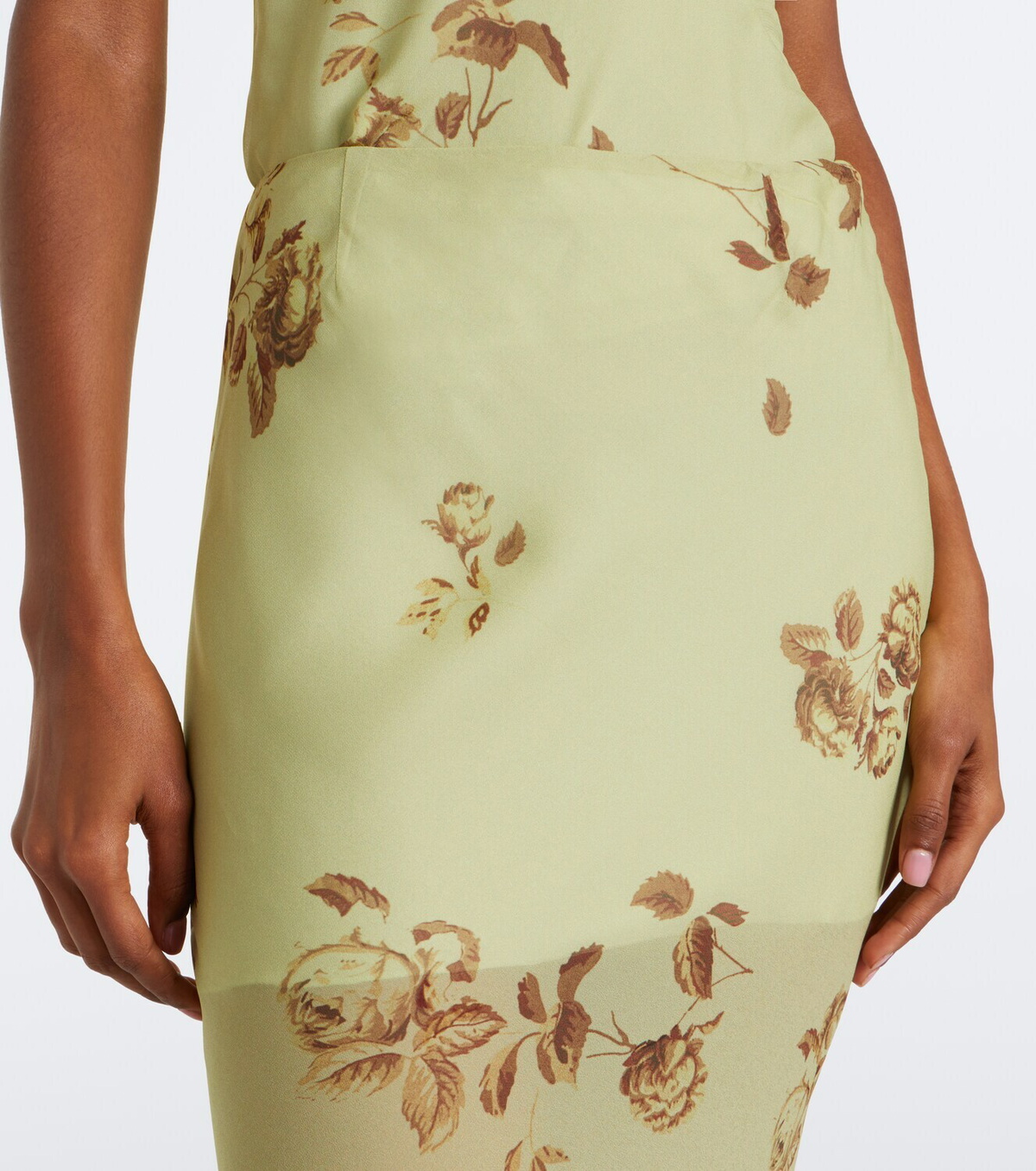De La Vali Diosa floral georgette maxi skirt