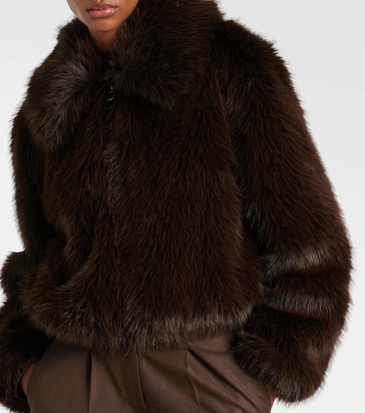 送料関税込★The Frankie Shop★ホープフェイクファージャケット Hope Faux Fur Jacket - Brown – The Frankie Shop