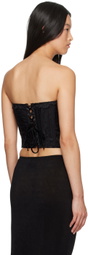 GUIZIO Black Pintuck Corset