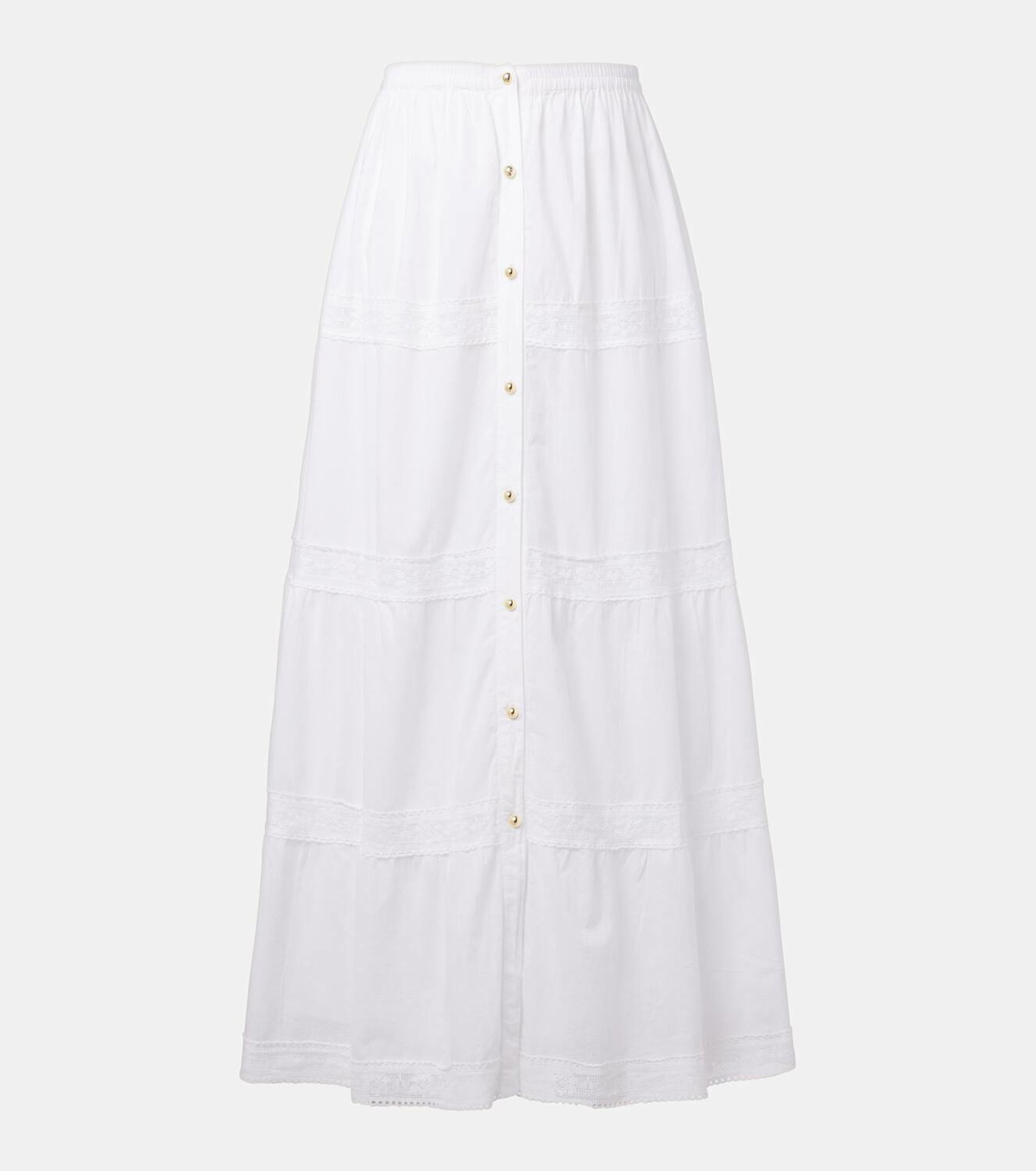 Melissa Odabash Cate lace-trimmed cotton maxi skirt