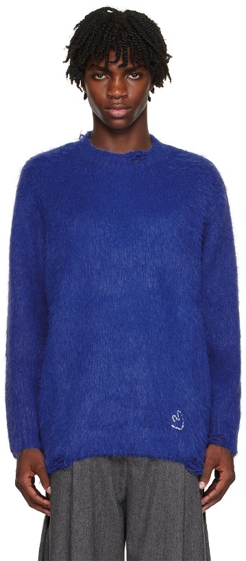 Photo: ADER error Blue Distressed Sweater