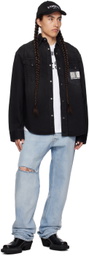 VTMNTS Black Barcode Denim Shirt