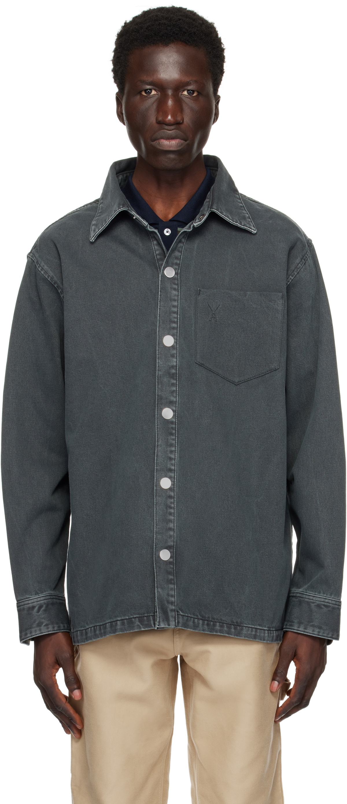 AMI Paris Black Ami de Coeur Overshirt AMI 