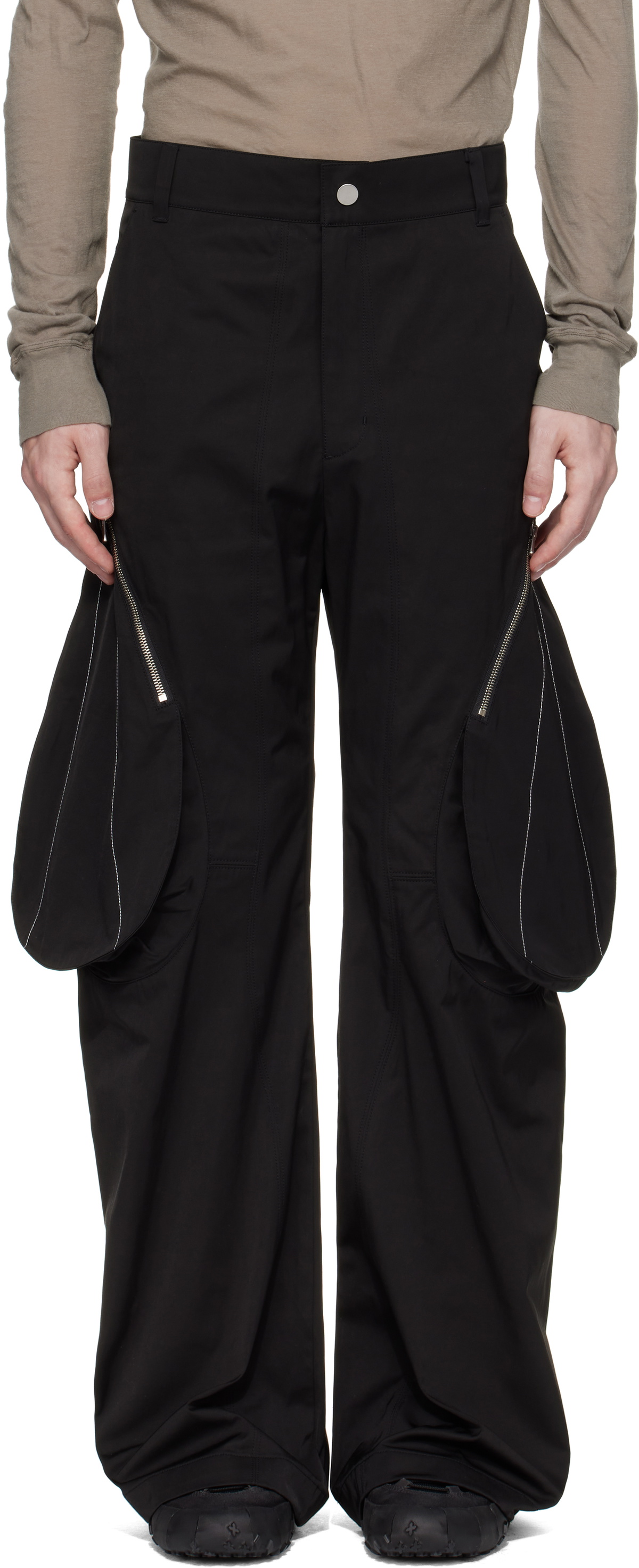 FFFPOSTALSERVICE Black 3-Way Zip Cargo Pants FFFPOSTALSERVICE