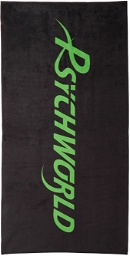 Psychworld SSENSE Exclusive Black Logo Beach Towel