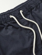 NN07 - Gregor Straight-Leg Cotton-Blend Drawstring Shorts - Blue