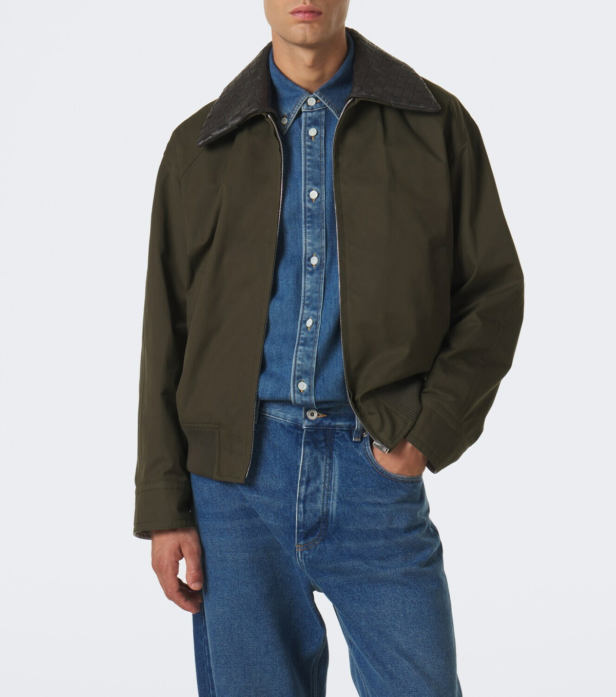 Bottega Veneta Intrecciato cotton twill blouson jacket