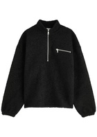 Mki Miyuki Zoku Half-zip Bouclé Sweatshirt Black