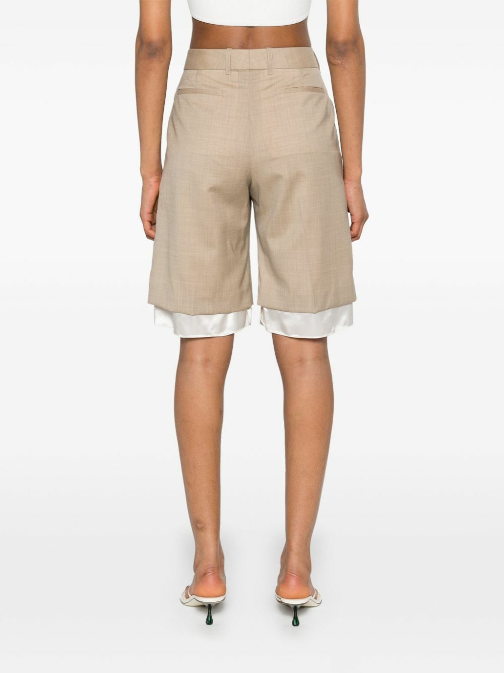 Peter Do Neutral Knee-Lenght Tailored Shorts