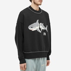 Palm Angels Men's Shark Crew Knit in Black/Light Grey