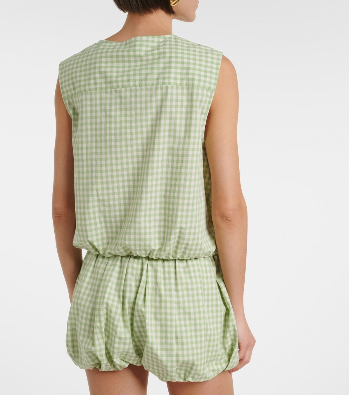 Simkhai Gingham cotton-blend top