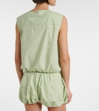 Simkhai Gingham cotton-blend top