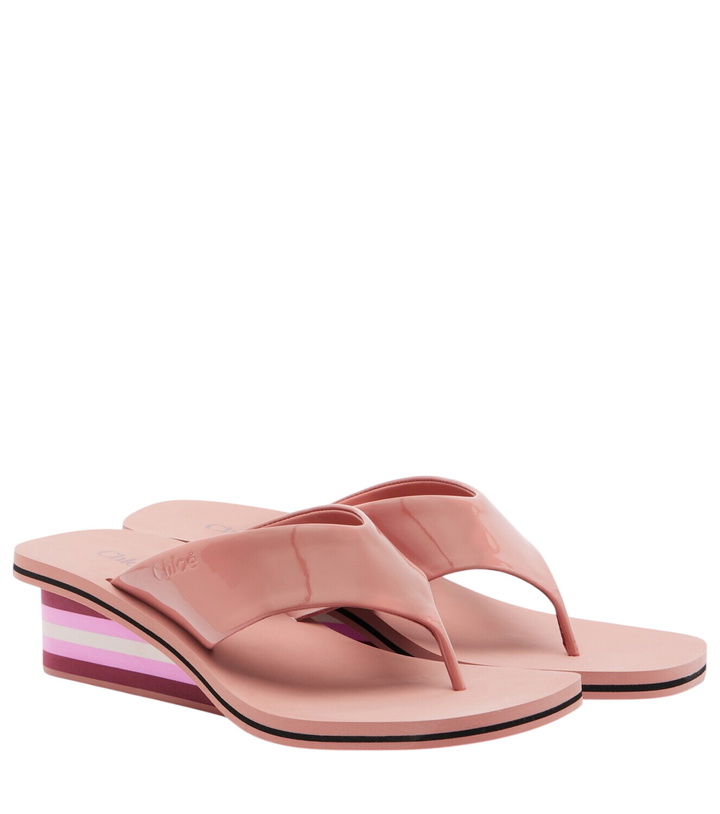 Photo: Chloé Swimming Cool leather wedge thong sandals