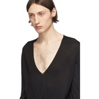 Rick Owens Black Wool V-Neck Sweater