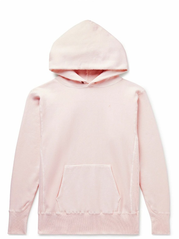 Photo: ATON - Garment-Dyed Cotton-Jersey Hoodie - Pink