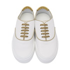 Saint Laurent White and Gold Venice Sneakers