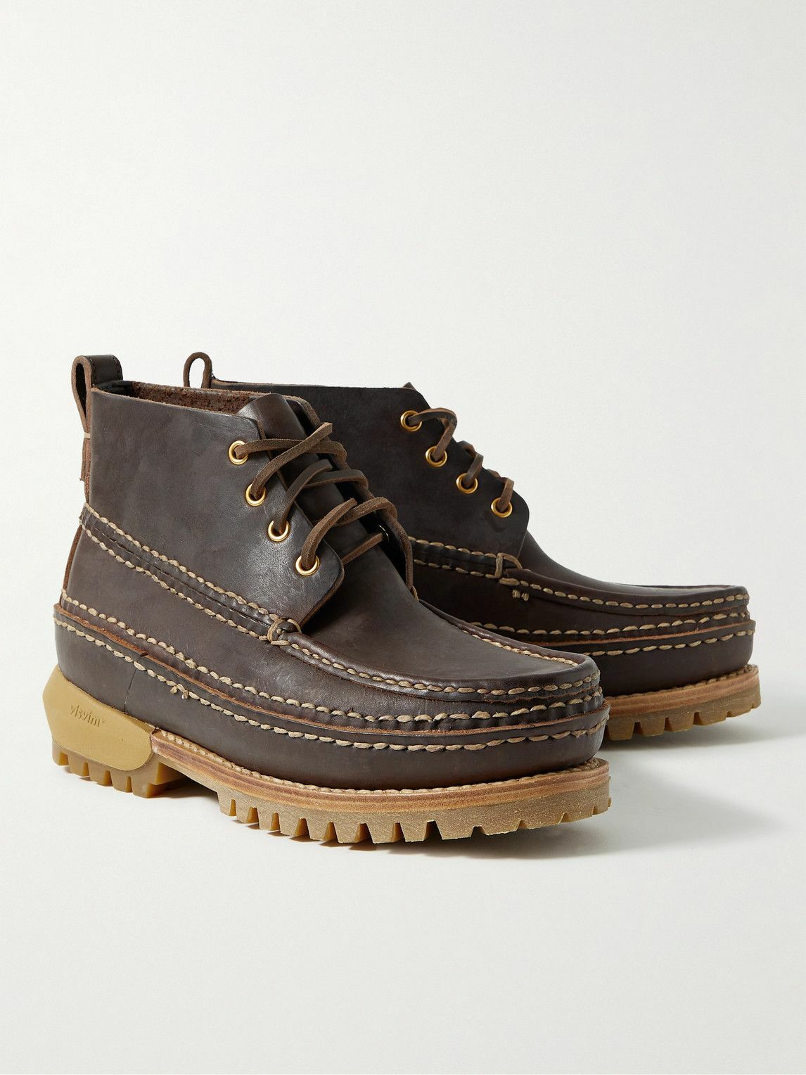 Visvim - Kanawa Mid-Folk Waxed-Leather Boots - Brown Visvim