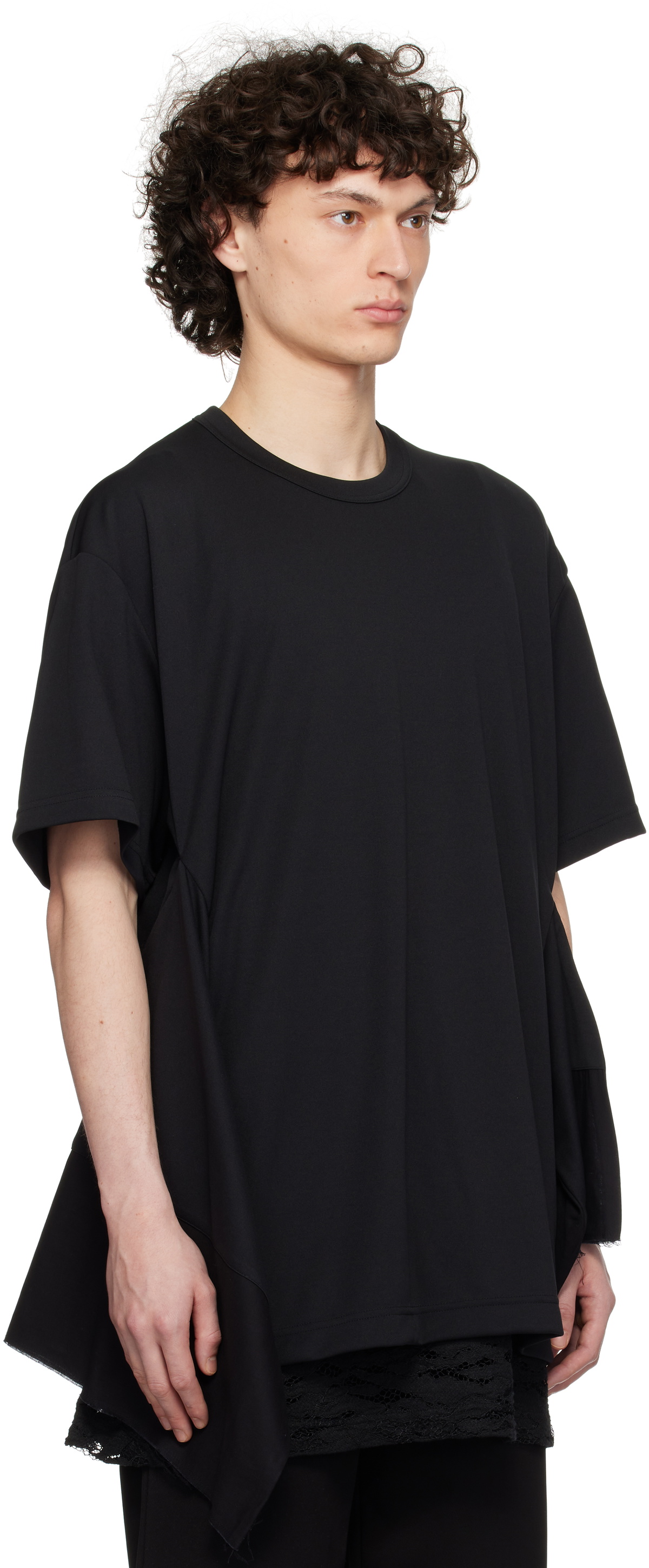 Comme des Garçons Homme Plus Black Polyester Piqué T-shirt