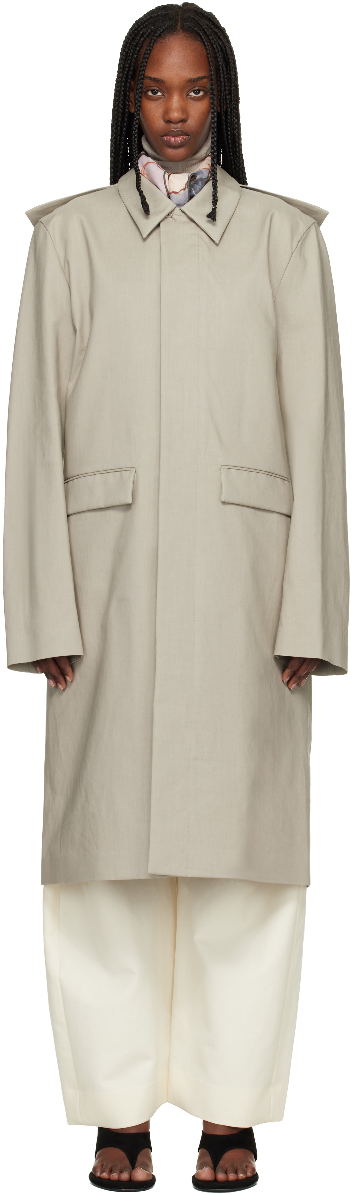 Rier Green Cotton Bonded Coat