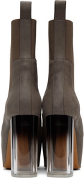 Rick Owens Taupe Grilled Boots