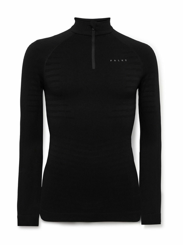 Photo: Falke - Half-Zip Ski Base Layer - Black