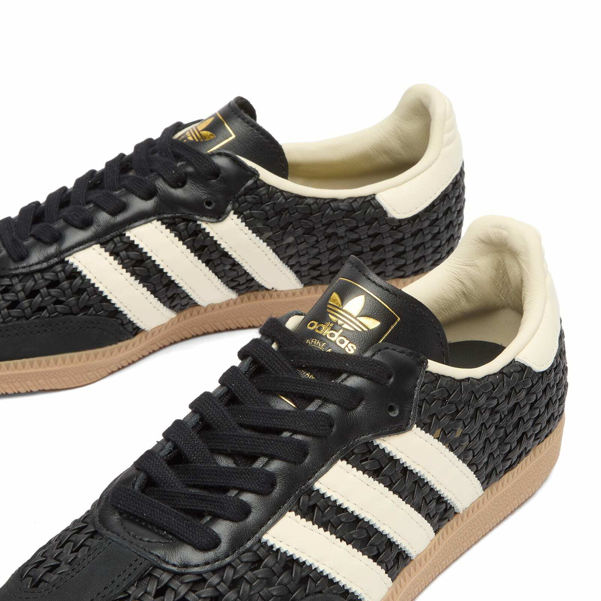 Adidas Women's Samba Og W Sneaker in Core Black/Cream White/Gold Met