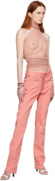 Ludovic de Saint Sernin Pink Lace-Up Jeans
