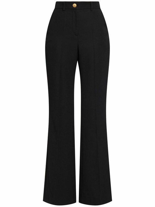 Photo: BALMAIN Wool High Rise Flared Pants