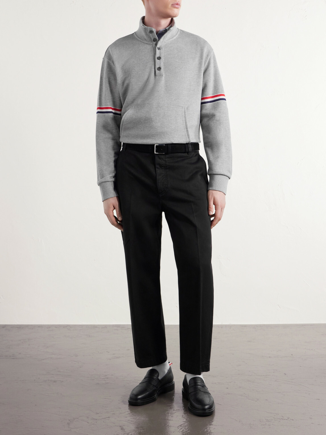 Thom Browne - Cotton-Piqué Sweatshirt - Gray