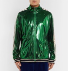 Gucci - Webbing-Trimmed Coated-Jersey Track Jacket - Men - Green