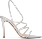 Gianvito Rossi Silver Ettie Heeled Sandals