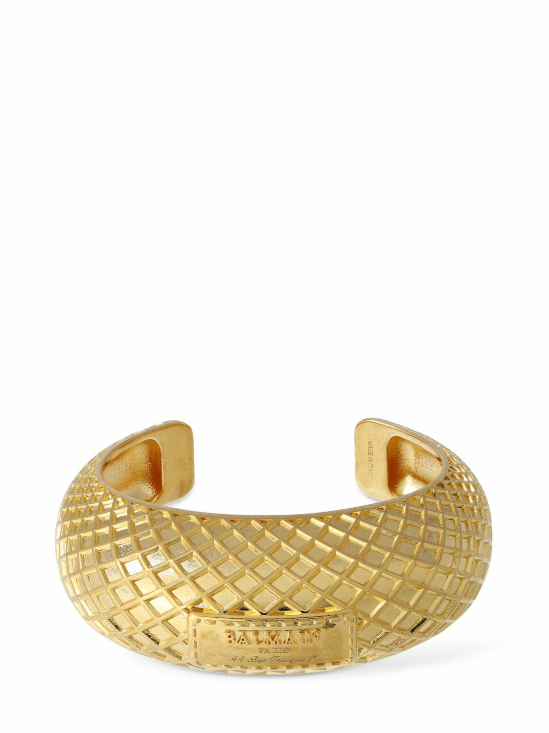 BALMAIN - Signature Grid Brass Bracelet Balmain