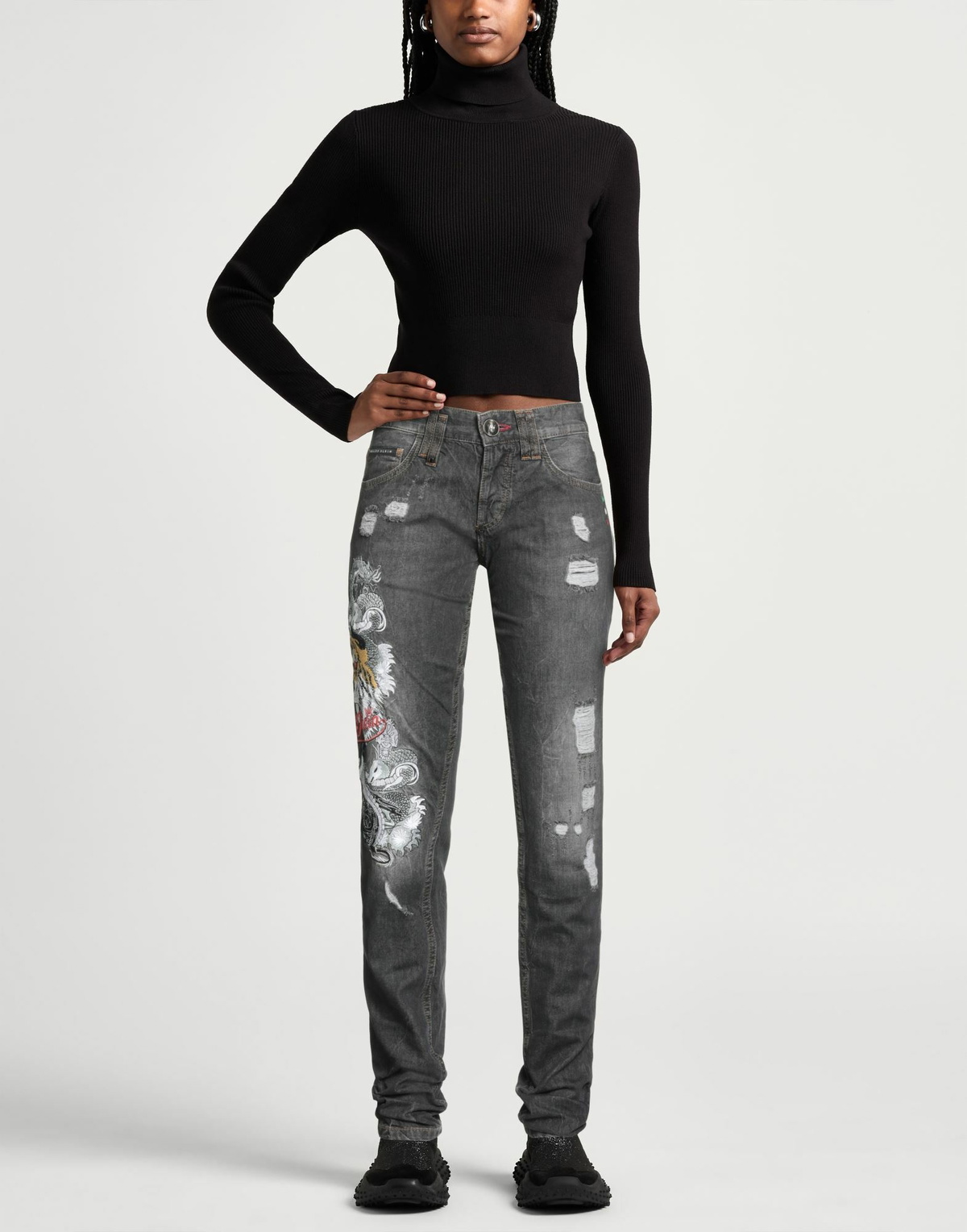 Philipp Plein Womens Jeans in Black