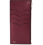Valextra - Pebble-Grain Leather Zipped Cardholder - Men - Burgundy