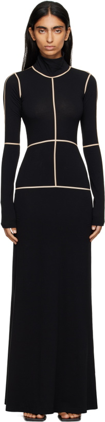 Photo: MM6 Maison Margiela Black Taped Seam Maxi Dress