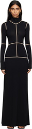MM6 Maison Margiela Black Taped Seam Maxi Dress