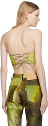 Serapis SSENSE Exclusive Green Denim Camisole