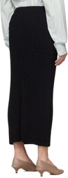 ISSEY MIYAKE Black Hatching Bottoms Maxi Skirt