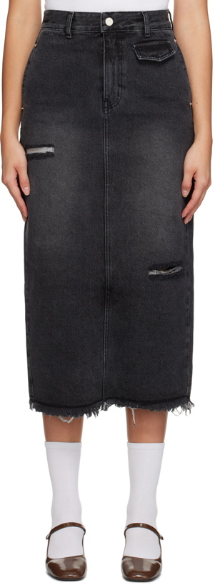 Photo: Kijun Black Guggenheim Denim Midi Skirt